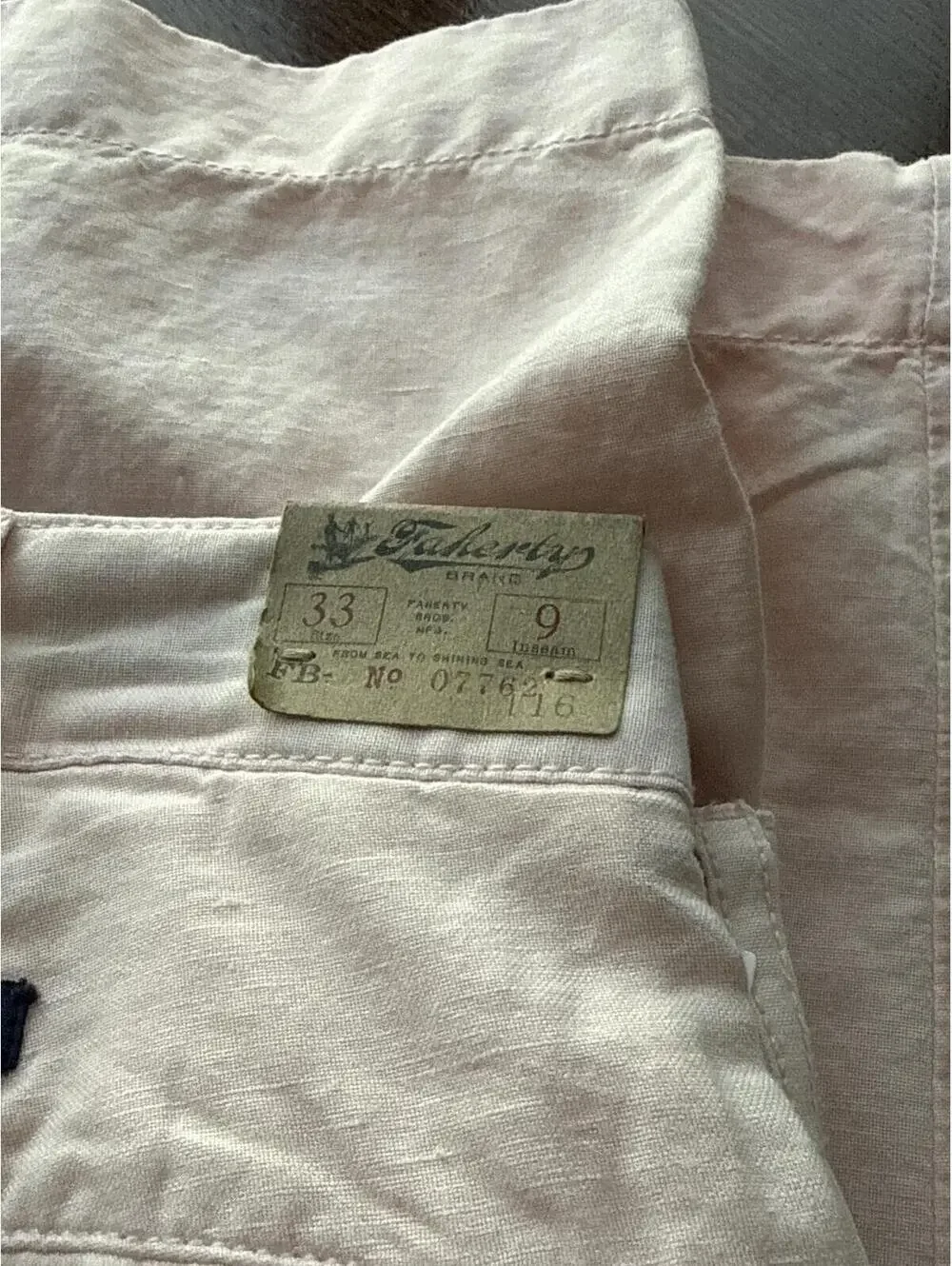 Faherty Shorts Mens 33 Linen Blend Chino Casual 9